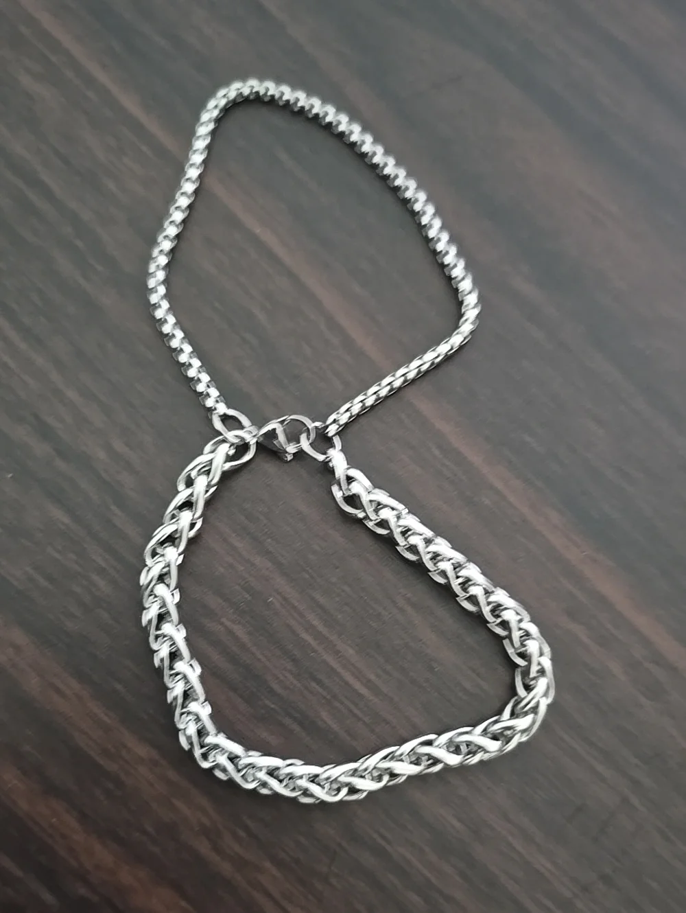 Sterling Silver Twist Chain Bracelet - Silver